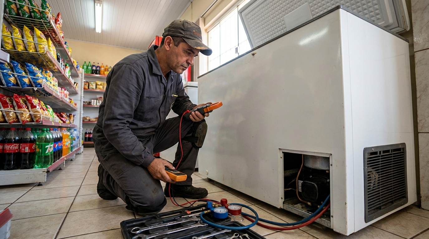 Reparo na placa eletrônica do freezer em Fortaleza‑CE